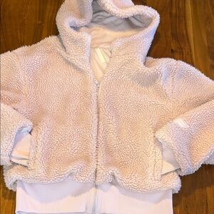 Fabletics Summit Teddy Sherpa Light Pink Full Zip-Up